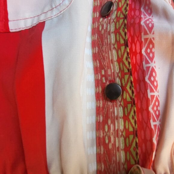 Sleeveless Shirt Dress Button Front Elastic Waist Large - Picture 9 of 15